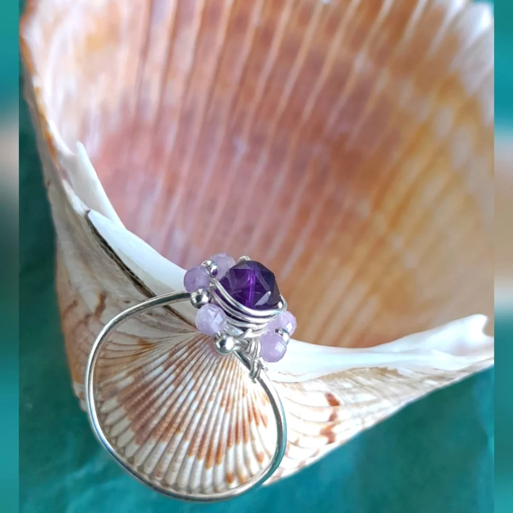Amethyst Ring Sterling Silver - Picture 10 of 14